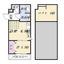 ファミリーステージ道徳1 1SLDKの間取図画像