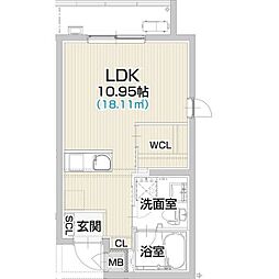 アヴァンセ桜山 ワンルームの間取図画像