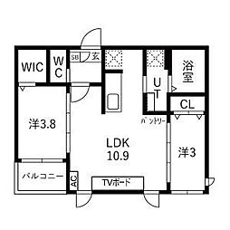 Tidy大江 2LDKの間取図画像