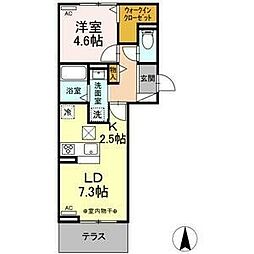 ラフィネ 1LDKの間取図画像
