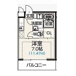 アソシエ鶴舞公園 1Kの間取図画像