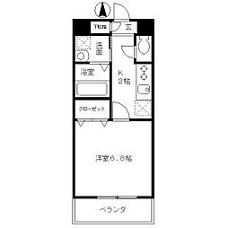 meLiV桜山 1Kの間取図画像