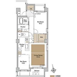 プライムメゾン御器所 2LDKの間取図画像