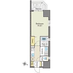 グランドゥール瑞穂通 1Kの間取図画像