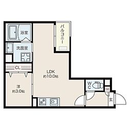 Jacknekoya1 1LDKの間取図画像