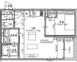Jack gobanI 1LDKの間取図画像