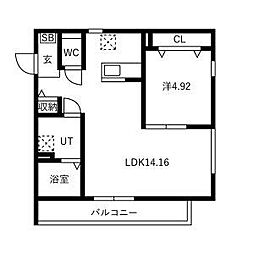 VITALIBERA 1LDKの間取図画像