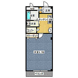 アヴァンセ 1Kの間取図画像