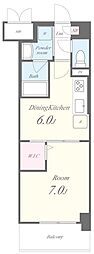 プロセルム上坂 1DKの間取図画像