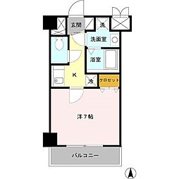 ヴィラマリオン 1Kの間取図画像