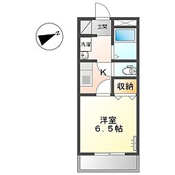 クレール・アツタ 1Kの間取図画像