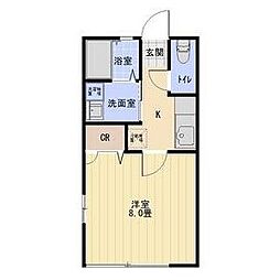 レトアグレイス・K 1Kの間取図画像