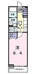 カネサ・プラシード 1Kの間取図画像