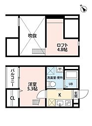 アクア鳴海 1SKの間取図画像