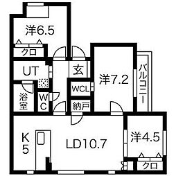 グレイスレジデンス八事 3LDKの間取図画像