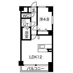 ティーアイ・スクエア 1LDKの間取図画像