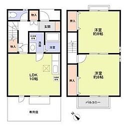 エバーグリーンハウス 2LDKの間取図画像