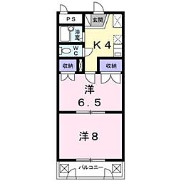 第2メゾンあらかわ 2Kの間取図画像