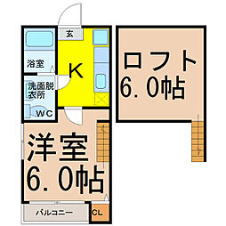 コーポすずな 1Kの間取図画像