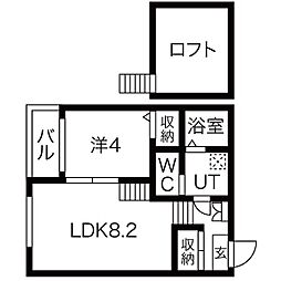 ハーモニーテラス辰巳町 1LDKの間取図画像