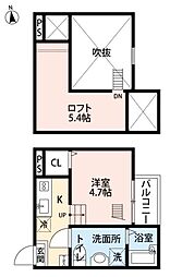 ラ・ロシェル 1SKの間取図画像