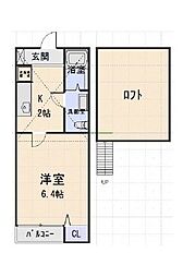 アイリーハイツ富士 1Kの間取図画像