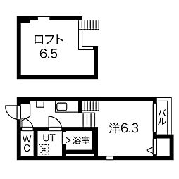 リアンハイム六番町 1SKの間取図画像