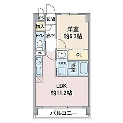 レージュ桜山 1LDKの間取図画像