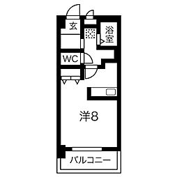 サンパレス植田 ワンルームの間取図画像