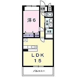 グランドールかさでら 1LDKの間取図画像