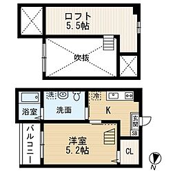 charmant 1SKの間取図画像