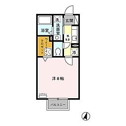 プチメゾン塩釜 1Kの間取図画像