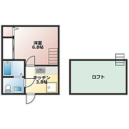 エスポワール桜本町 1SKの間取図画像