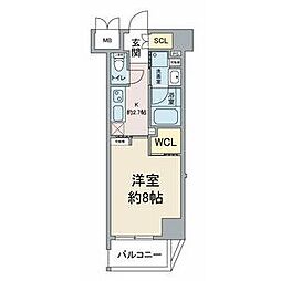 BLESTON COURT MIZUHOUNDOJOHIGA 1Kの間取図画像