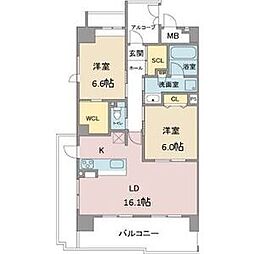 エポックイカイ 2LDKの間取図画像