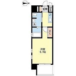 プレシャスコート金山 1Kの間取図画像
