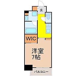 スリーアイランドタワーサクラヤマ 1Kの間取図画像