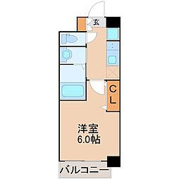 エステムコート名古屋金山サウスゲート 1Kの間取図画像