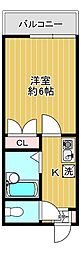 南小岩レジデンス 1Kの間取図画像