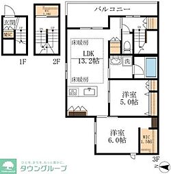 ＨＥＢＥＬ寺町 3階2LDKの間取り