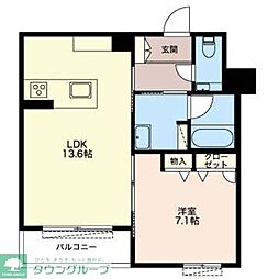 ダイヤモンドヒルズ日向町 3階1LDKの間取り
