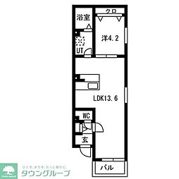 名古屋市営鶴舞線 庄内通駅 徒歩6分の賃貸アパート 3階1LDKの間取り