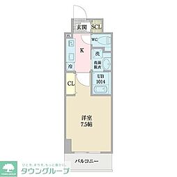 名古屋市営鶴舞線 浅間町駅 徒歩10分の賃貸マンション 2階1Kの間取り