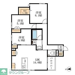 HEBEL MAISON 徳川園 2階3LDKの間取り