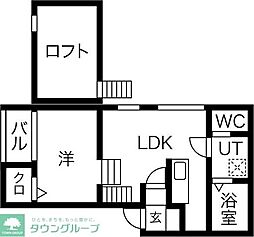 名鉄名古屋本線 栄生駅 徒歩5分の賃貸アパート 1階1LDKの間取り
