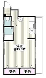HP黄金通ビル 3階ワンルームの間取り