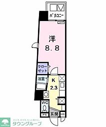 名古屋市営桜通線 丸の内駅 徒歩6分の賃貸マンション 8階1Kの間取り