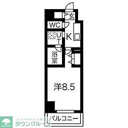名古屋市営東山線 名古屋駅 徒歩12分の賃貸マンション 7階1Kの間取り