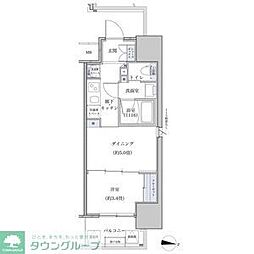 名鉄名古屋本線 山王駅 徒歩6分の賃貸マンション 12階1DKの間取り