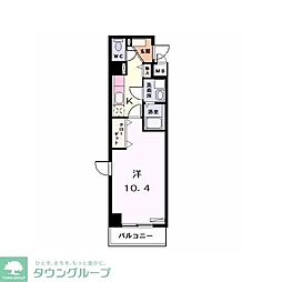名古屋市営東山線 中村公園駅 徒歩2分の賃貸マンション 4階1Kの間取り